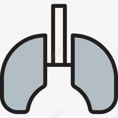 肺医学87线性颜色图标图标