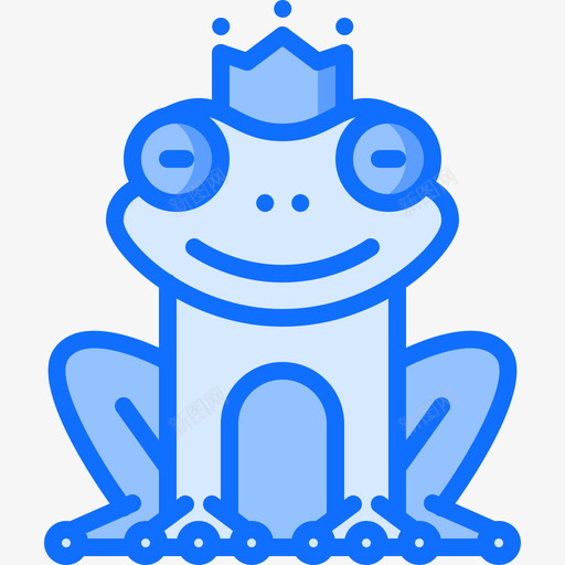 青蛙童话5蓝色图标svg_新图网 https://ixintu.com 童话5 蓝色 青蛙