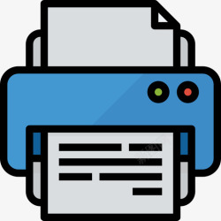 office标识打印机office84线性颜色图标高清图片