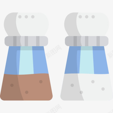 盐和胡椒厨房用具4个扁平图标图标