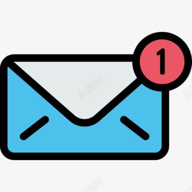 新电子邮件电子邮件18线颜色图标图标