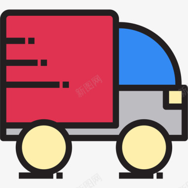 送货车营销34线颜色图标图标