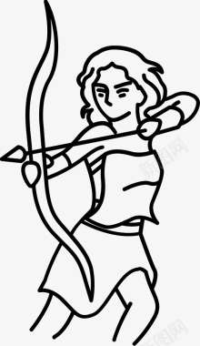 阿耳特弥斯弓箭手女神图标图标