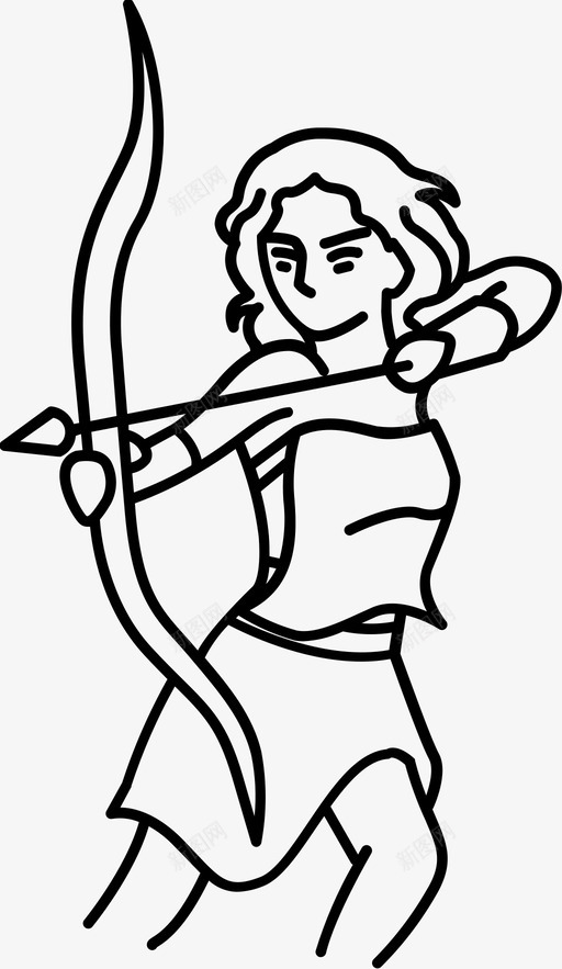 阿耳特弥斯弓箭手女神图标svg_新图网 https://ixintu.com 古代神的轮廓 女猎手 女神 希腊语 弓箭手 阿耳特弥斯