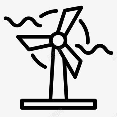 风车建筑能源图标图标