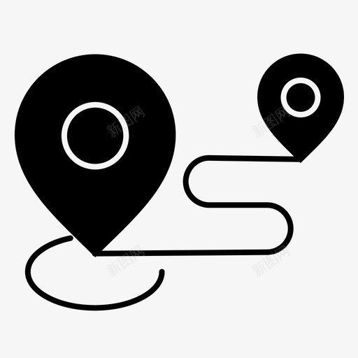 目的地位置地图指针图标svg_新图网 https://ixintu.com 位置 地图指针 目的地 路线