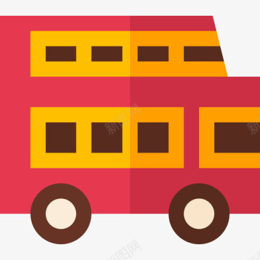 双层巴士游行平板车图标图标