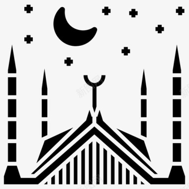 费萨尔清真寺巴基斯坦地标伊斯兰堡建筑图标图标