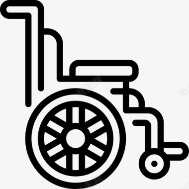 轮椅医用135直线型图标图标