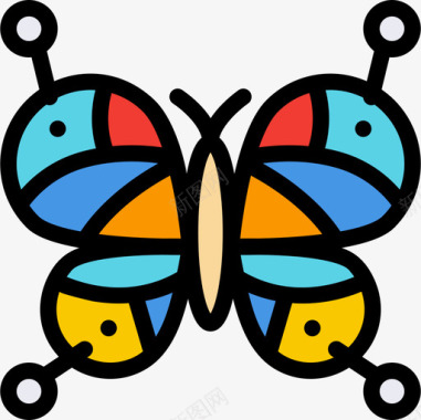 蝴蝶返校52直线色图标图标