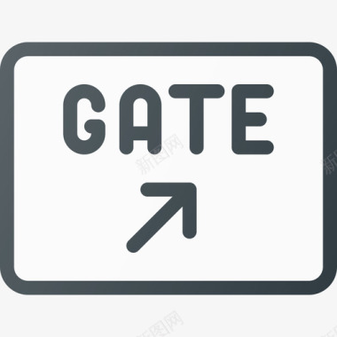 登机口机场和航站楼线形颜色图标图标