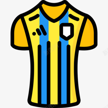 足球衫世界杯3线性颜色图标图标
