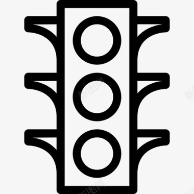 交通灯交通道路标志3线形图标图标
