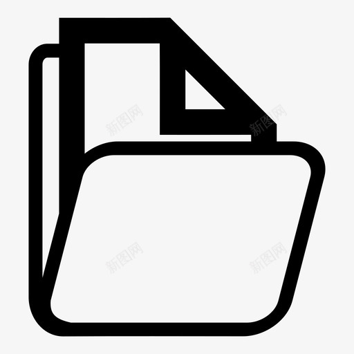 有纸的文件夹文件打开图标svg_新图网 https://ixintu.com 打开 文件 有纸的文件夹