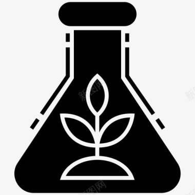 草药瓶芳香疗法生态学图标图标