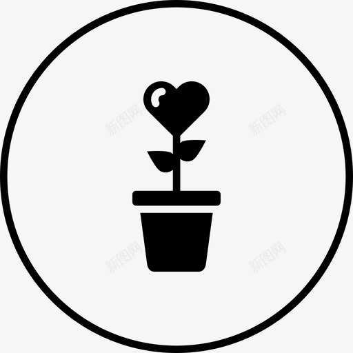 成长关爱爱图标svg_新图网 https://ixintu.com 2017年情人节圆形固体 关爱 成长 植物 爱 自然