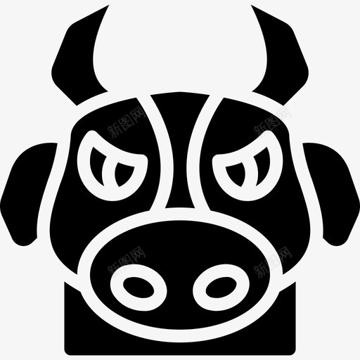 公牛动物39填充图标svg_新图网 https://ixintu.com 公牛 动物39 填充
