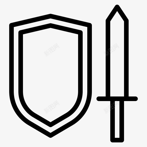 盾牌和剑危险装备图标svg_新图网 https://ixintu.com 危险 工具 战争 武器 盾牌和剑 装备