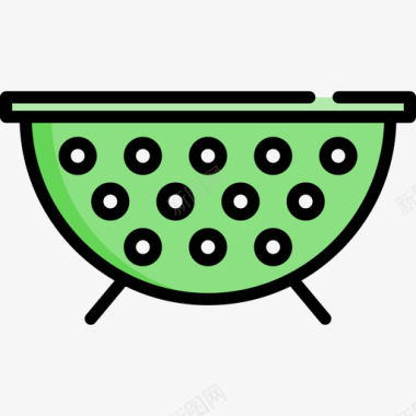 炉排烹饪47线性颜色图标图标