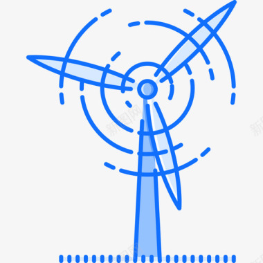 风车自然41蓝色图标图标