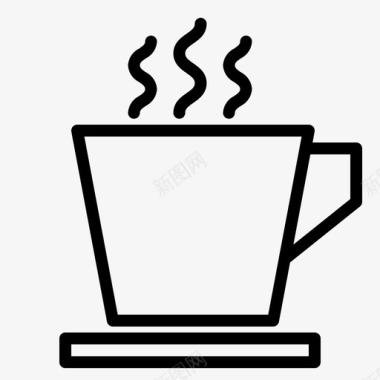 热咖啡杯饮料家图标图标