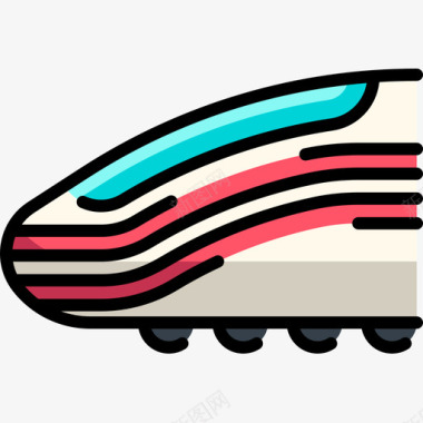 火车运输90线颜色图标图标