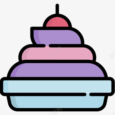 冷冻酸奶糖果店2线性颜色图标图标