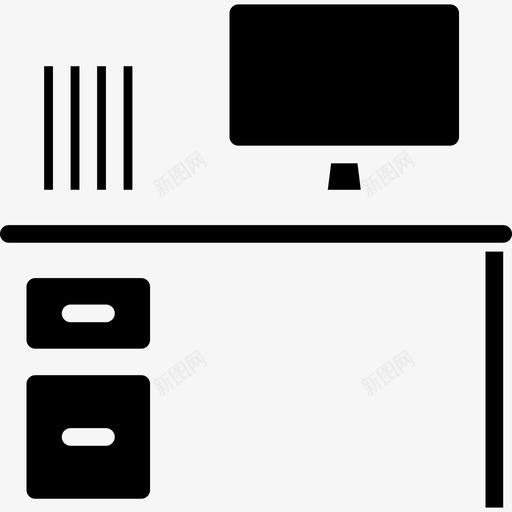 书桌家具和家居装饰2件实心图标svg_新图网 https://ixintu.com 书桌 实心 家具和家居装饰2件