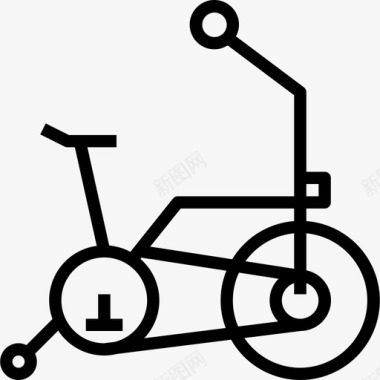 固定自行车健身49直线型图标图标
