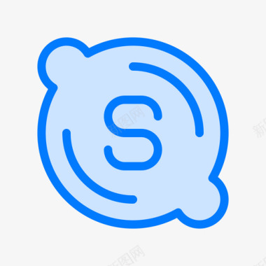 Skype社交媒体58蓝色图标图标