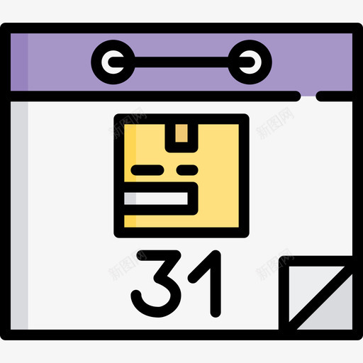 日历包装交付14线颜色图标svg_新图网 https://ixintu.com 包装交付14 日历 线颜色