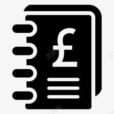 英镑分类帐会计账簿业务图标图标