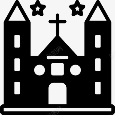 教区建筑物教堂图标图标