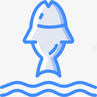 鱼自然51蓝色图标图标