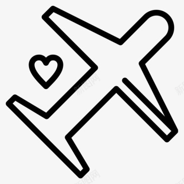 蜜月爱情飞机图标图标