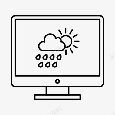 夏雨云和太阳液晶显示器图标图标