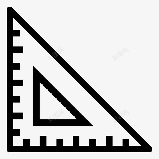 量角器教育几何图标svg_新图网 https://ixintu.com 云计算线图标 几何 教育 数学 测量 量角器