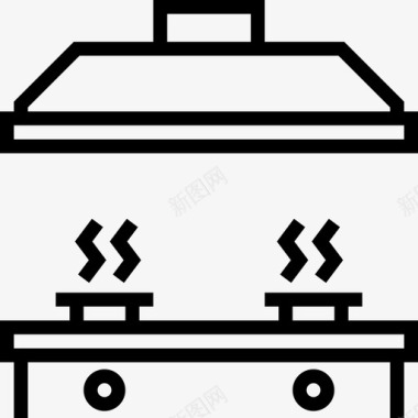炉子家用设备3线性图标图标