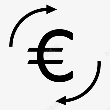 欧元营业额现金硬币图标图标