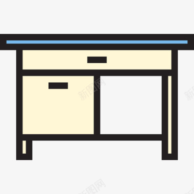 桌子家用家具5线性颜色图标图标