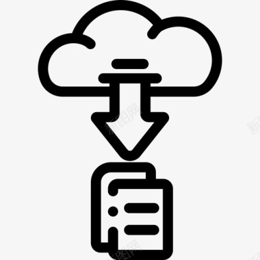 云存储12电子邮件线性图标图标