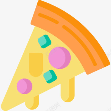 披萨片聚会和庆祝12扁平图标图标