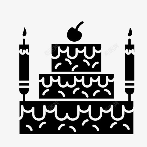 蛋糕蜡烛食物图标svg_新图网 https://ixintu.com 蛋糕 蜡烛 食物 饭
