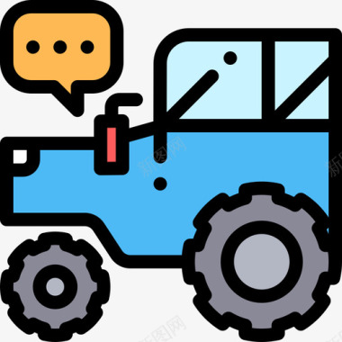 拖拉机智能农场11线性颜色图标图标