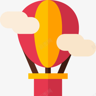 热气球游行平板图标图标
