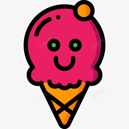 冰淇淋蒙奇康斯5线性颜色图标svg_新图网 https://ixintu.com 冰淇淋 线性颜色 蒙奇康斯5