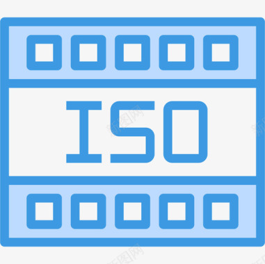 Iso照片和视频10蓝色图标图标