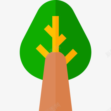 树自然54平坦图标图标