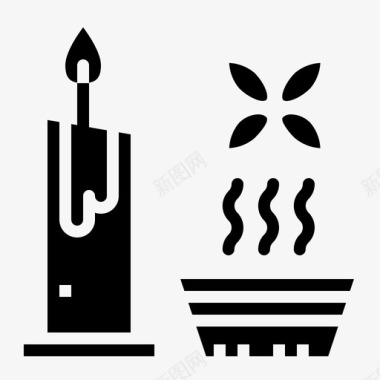 spa蜡烛天然图标图标