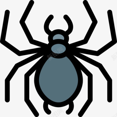 蜘蛛动物43线形颜色图标图标